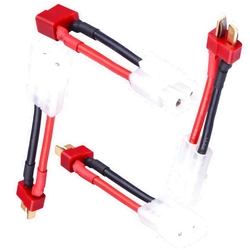 Acekeeps 4pcs Compatible with Tamiya Connector to Deans T Plugs Adapter Male Female w/14AWG Gauge Silicone Cable Wire for RC Lipo Battery Charger ESC