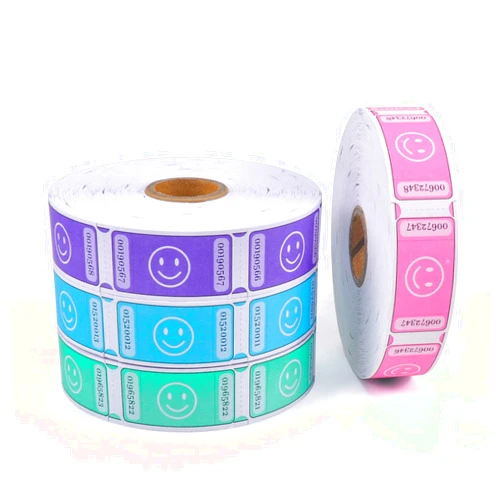 L LIKED 4000 Assorted Raffle Tickets Each Tickets Size 1x2 Inch,1000 Tickets Per Roll, 4 Rolls Smile Single Raffle Tickets Rolls-Pink,Green,Blue,Purple