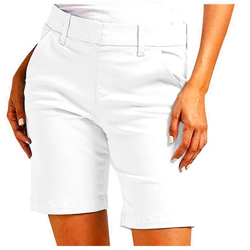 LINASHI Women's Stretchy Jean Shorts High Waisted Denim Shorts for Women Chino Cargo Shorts Women's Summer Shorts