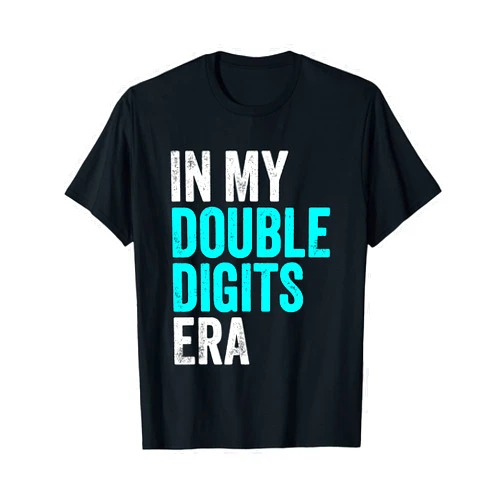 2015 Birthday Outfit For Boys Girls Aged 10 Years In My Double Digits Era Ten Year Old Boy Girl 10th Birthday T-Shirt