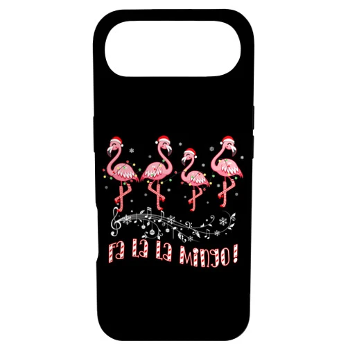 Dibble Dabble Designs Christmas Candy Cane Flamingoes FA La La Mingo Flamingo Christmas Case for iPhone Air