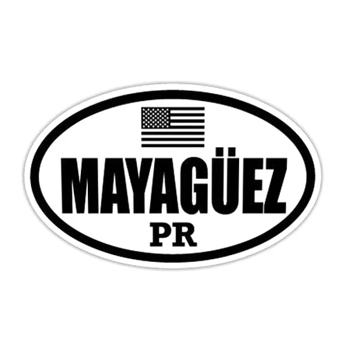 STICKER FRENZY Mayagüez PR Puerto Rico Mayagüez County Stealthy US Flag Euro Decal Bumper Sticker 3M Vinyl 3
