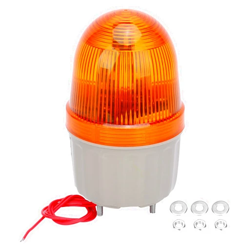 Yuecoom Warning Light, Emergency ABS LED Sound Alarm Industrial Continuous Waterproof Equipment Lamp for Factories BEM-2071J DC24V 5W(Yellow)