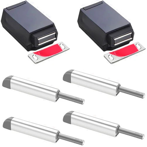 CBRIVE Magnetic Push to Open Cabinet Hardware CBRIVE® 6 Pack Heavy Duty Push Latch & Lock for Hidden Door Touch Latches and Catch Magnet Push Release Drawer Pull Tip on RV Closet Close Strong Pop Out