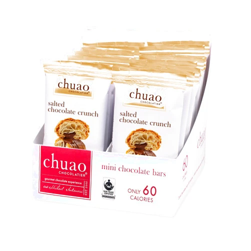 Chuao Chocolatier Salted Chocolate Crunch Dark Chocolate Mini Gourmet Chocolate Bar, 24-Ct. (0.39 oz. each)