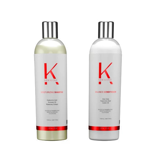 Keralove Repairing Daily Shampoo & Conditioner 16oz | Keratin Care & Enriched for Virgin & Colored Hair with Hyaluronic Acid & Rosemary | Vegan, Sulfate & Paraben Free | Moisturizing & Strengthening