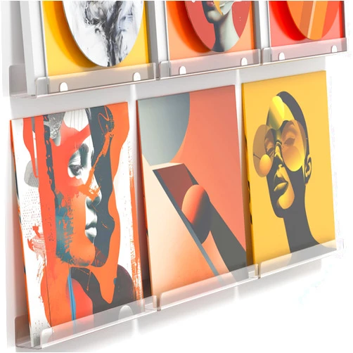 MINDEPOT Vinyl Record Holder Wall Mount, 6 Pack 12 inch Clear Album Music Book Display Shelf for Home Decoration Kids Room Wall Art
