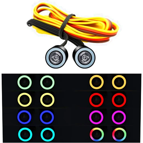 EPINON RC Light RC Headlights Angel Eyes with 12 Modes for 1/24 AXIAL SCX24 Bronco C10 JLU Gladiator Deadbolt Upgrade Part