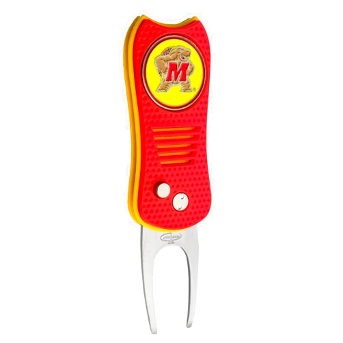 Team Golf NCAA Switchblade Divot Tool with Double-Sided Magnetic Ball Marker, Features Patented Single Prong Design, Causes Less Damage to Greens, Switchblade Mechanism