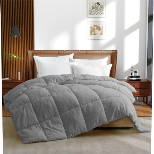 Peace nest Lightweight Down Alternative Comforter Duvet Insert with Soft Microfiber Shell Queen - Gray