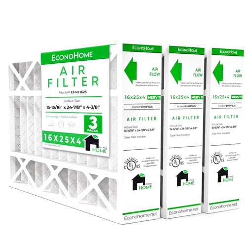 EconoHome 16x25x4 AC Furnace Pleated Air Filter MERV 11 Replacement – Allergen Defense, 3 Pack, Fits Lennox (X6670), Honeywell (FC100A1029) filters. (Actual size: 15.94 x 24.86 x 4.36 Inches)