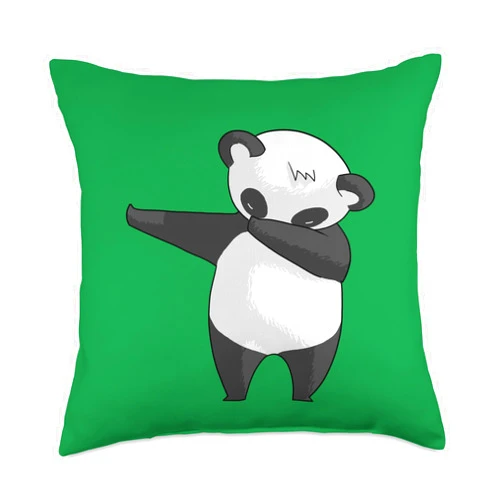 Teenager Tänzer Tänzerin Mädchen Junge Kleidung Dancers Funny Animals Panda Gift Fashion Black Throw Pillow, 18x18, Multicolor