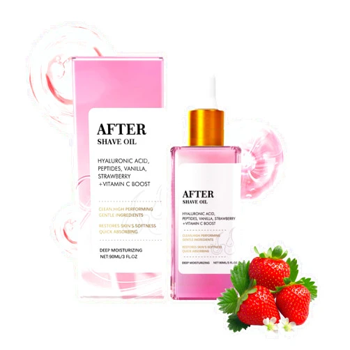 MAOWAPLG After Shave Oil, Soft After Shave Oil Strawberry & Vanilla for Women Smooth Skin, Soothing & Hydrating Shave Serum Prevent Ingrown Hairs & Dryness (strawberry, 100ml)