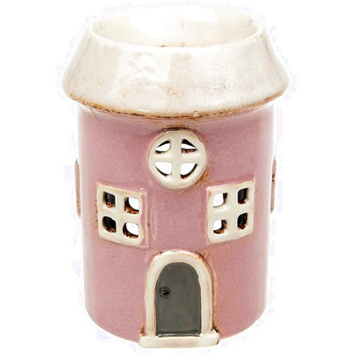 Shudehill Giftware Ceramic Tealight Holder and Warmer, Pink, Hand Finished, 12 cm Diameter x 14 cm High