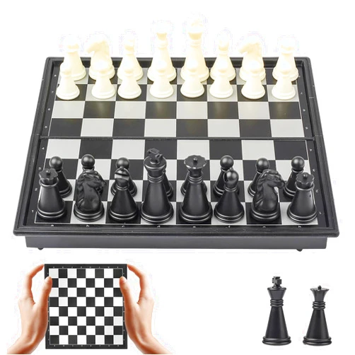 Pedolini Travel Chess Set Magnetic Portable Folding Chess Board - Small Mini Pocket Chess Set (X-Small / 5.9 Inch)