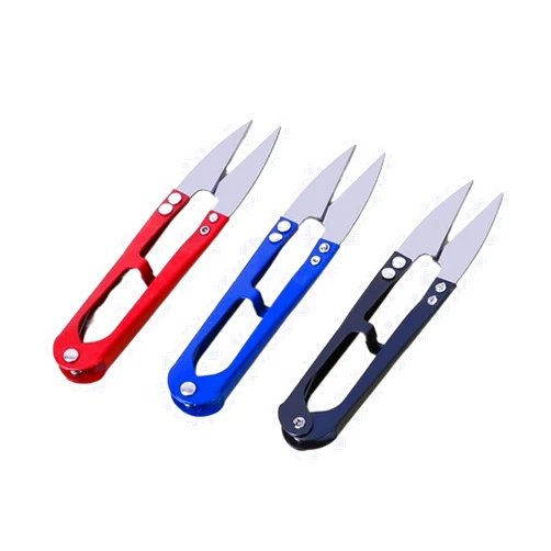 CHENYUEFA 1Pcs Portable U-Shape Sewing Scissors Tailor's Scissors Practical Sewing Supplies Yarn Snips Thread Cutter Nippers AA7481 Scissors(2pc-Mixed Color)