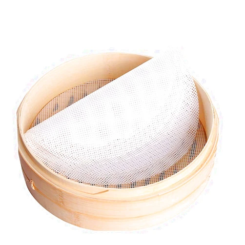 Inchant 5Pcs Kitchen Silicone Steamer Mesh Non-Stick Pad Round Shape Dumplings Mat Steamed Buns Baking Pastry Dim Sum Mesh, 11 Inch Diameter