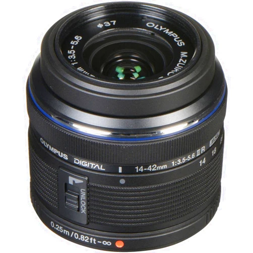 OM SYSTEM OLYMPUS M.Zuiko Digital 14-42mm F3.5-5.6 IIR Black For Micro Four Thirds System Camera, Compact 3x zoom Lens