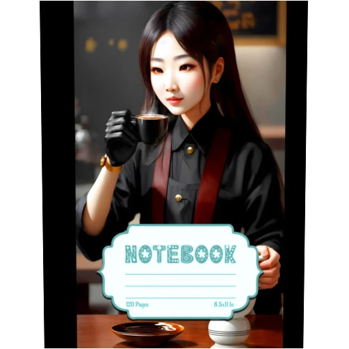 Leyla Pruitt Notebook: Lined Notebook Journal, Coffee by Zhang Shuqi Art Paint, Ultra Quality, Size 8.5x11 Inches, 120 Pages