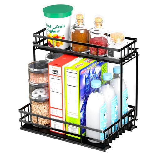 Boeetech Under Sink Organizers And Storage, 2 Tier Bathroom Cabinet organizer,Pull Out Under Sink 0rganizer For Kitchen,Bathroom
