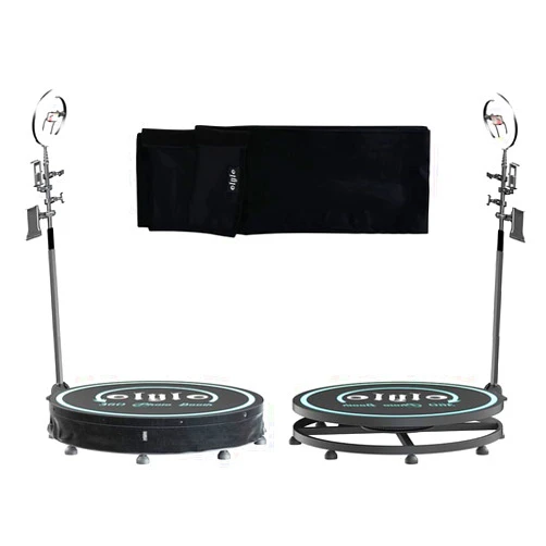 OLYLO Picture Frame, 100cm/39.4'' Round, Nylon, for 360 Photo Booth Accessories, Machine Washable, Black, Plus Skirt for Parties