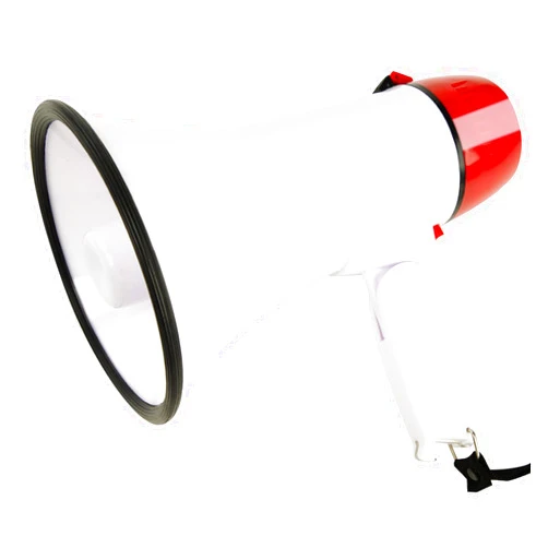 MyMealivos Portable Megaphone Bullhorn 20 Watt Power Megaphone Speaker Voice and Siren/Alarm Modes with Volume Control and Strap (White&Red)