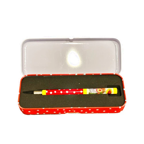 Design Gifts Suzy’s Zoo Ollie Marmot Rollerball Pen with Collectible Tin Box – Black Ink Character Pen and Decorative Storage Tin