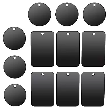 Romuto [ 12 Pack ]Metal Plate for Phone Magnet, with 3M Adhesive Replacement for Magnetic Phone Car Mount Holder & Cradle & Stand ( Vent / CD / Windshield / Dashboard ) - 6 Rectangle and 6 Round