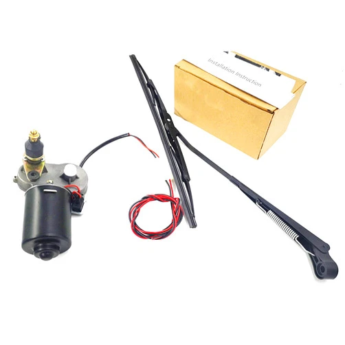YiCross 12V Electric Motor UTV Windshield Wiper Kit Universal Compatible with Most UTV Polaris RZR Ranger 570 900 1000, 2020 Defender Pro, 90 ° Sweep 17.7