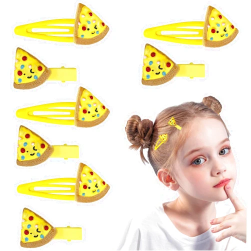 Thinslimer 8 Pack Food Hair Clips for Women Girls Ugly Pizza Hair Clips Uniqu Fun Food Hair Claw Clip for Wedding Bridesmaid Christmas
