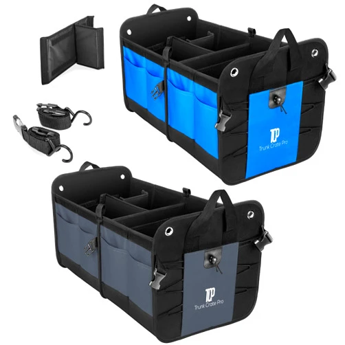 TRUNKCRATEPRO Save 15 per cent off bundle 2 regular trunk organizers (Grey and Blue)