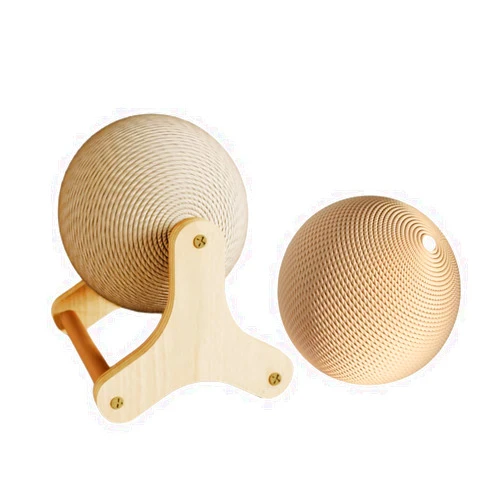 TAECHAWLY Cat Scratching Ball Toy Scratching Post Rotatable Scratching Training Exercise Sisal Material Scratching Toy, Equipped with a Replaceable Ball, Wooden