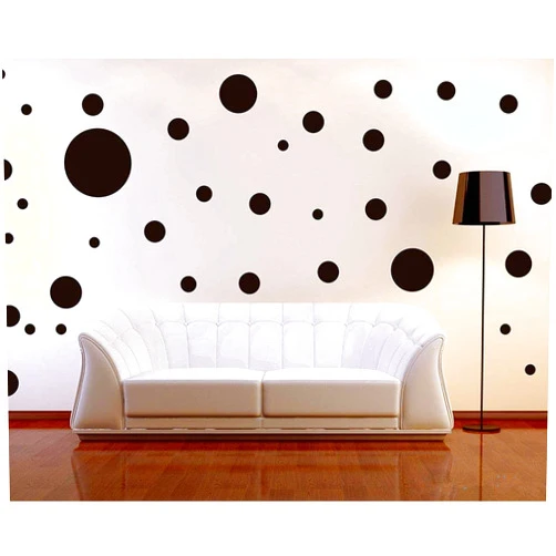 BugyBagy Assorted Sizes Removable Black Dot Mix Wall Decals 268 PCS for Kids Room Decoration +