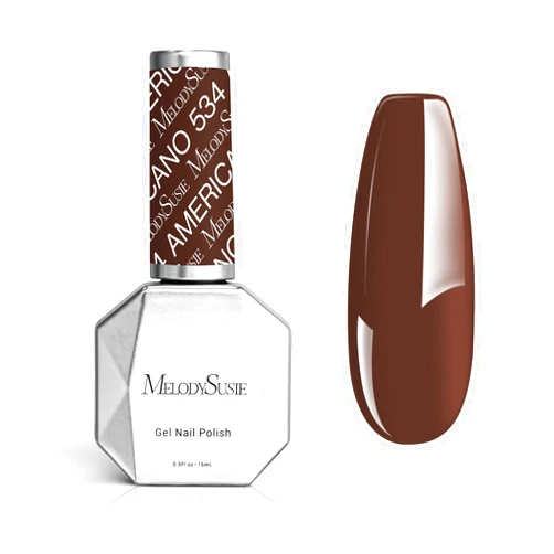 MelodySusie Thick Brown Gel Nail Polish,0.5fl oz Americano Brown Nails Soak Off UV LED Caramel Coffee Brown Gel Polish Gift for Women Nail Art Manicure Salon DIY Nail Design Decoration at Home-534