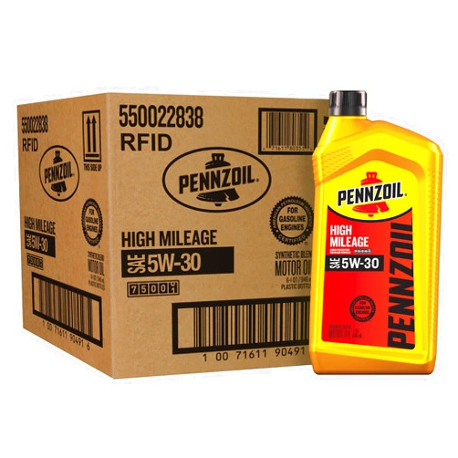 Pennzoil High Mileage 5W-30 Motor Oil, 1 Quart (6 Pack)