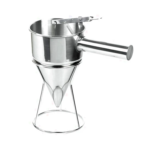 ZEENEEK Stainless Steel Funnel Octopus Balls Tools With Handle & Rack, Pancake Batter Dispenser, Waffle Batter Dispenser, Pancake Maker Cooking Tools