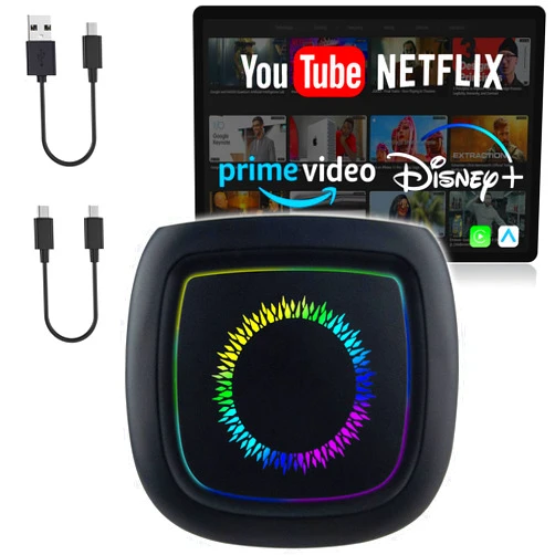 CASLCER Magic Box 3.0 – 2026 Upgrade, Qualcomm Snapdragon Multi-Core, Support Netflix/YouTube/Dinsey+/Prime Video/256G TF Card etc., Streaming Video Box with Wireless CarPlay & Android Auto Adapter