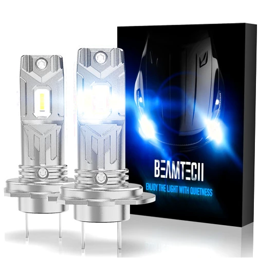 BEAMTECH H7 LED Bulbs,Plug and Play No Adapter Required 1:1 Size 10000LM 6500K White of 2