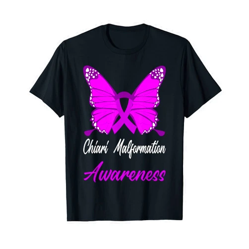 Chiari Malformation Awareness products (Lwaka) Chiari Malformation Awareness Butterfly Purple Ribbon T-Shirt