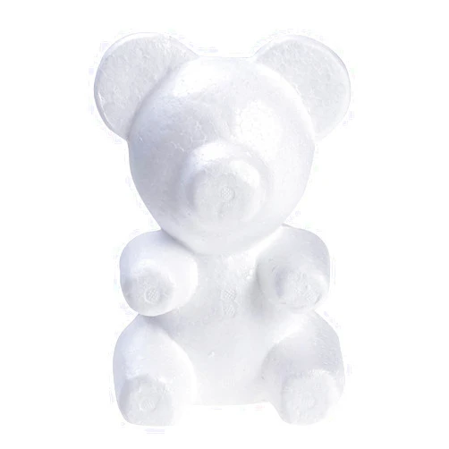 Amosfun Modelling Polystyrene Foam Bear Mould White DIY Craft for Flower Arranging Gift Wedding Party Decoration 7.87x 5.12 Inch