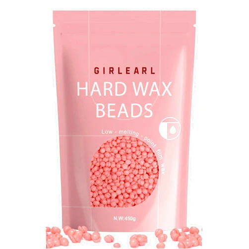 GIRLEARLE Hard Wax Beads, 1lb Wax Beans for Hair Removal Sensitive Skin with Rose Formula, Perfect for Full Body, Facial, Brazilian Bikini, and Legs at Home Wax Refill for Women Men (pink)