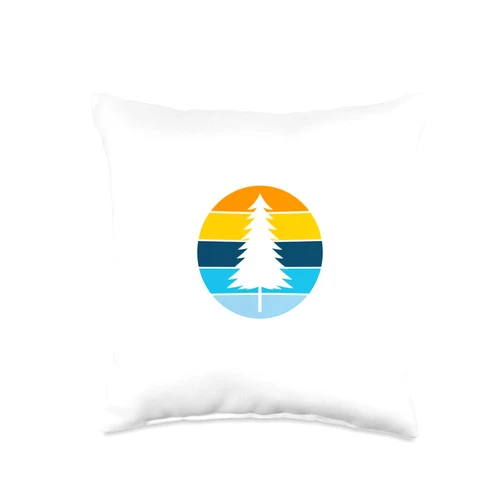 Kansas KS USA City Pride Pine Tree Retro Sunset Altamont Kansas KS Retro Style Tree Sunset Throw Pillow