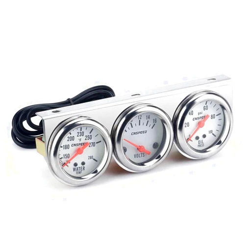 Carrfan 2'' Triple Gauge Kit Volt Gauge Water Temp Gauge Oil Pressure Gauge