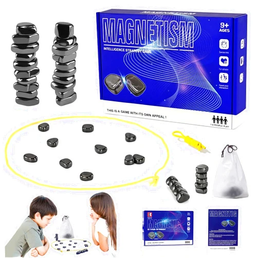 Aimery Magnetic Chess Game, Magnetic Chess Game with Stones, Magnet Board Game, Puzzle Strategy Family Game Party Game for Kids and Adults, Christmas