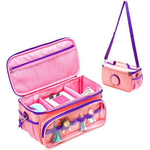Hautton Carrying Case for Toniebox Starter Set, Portable Travel Carrying Bag for Tonies Audio Player, Tonies Figures, Headphone and Charging Station with Shoulder Strap and Handle -Pink
