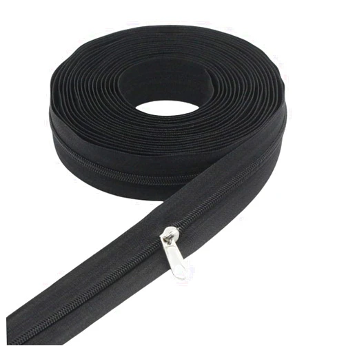 YaHoGa #3 Black Nylon Coil Zippers by The Yard Bulk 10 Yards with 25pcs Sliders for Sewing Tailor DIY Crafts Bags (#3 Black)