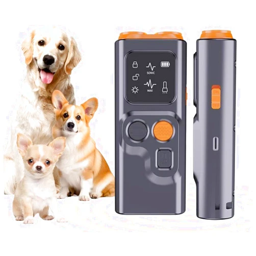 LMHRZH 2025 Bark Guard Pro - Ultrasonic Dog Bark Deterrent Device with LED Flashlight & Rechargeable Battery, 20ft Range Anti Barking Control for Indoor/Outdoor Use, Safe Alternative to Shock Collars