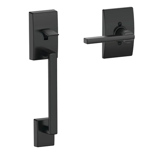 Schlage FE285 CEN 622 LAT CEN Century Front Entry Handleset with Latitude Lever, Lower Half Grip, Matte Black