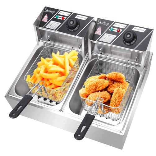 COLIBYOU 5000W Commercial Deep Fryer, 12L Electric Dual Tank Deep Fryer