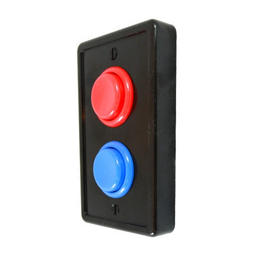 GAMERIEND Arcade Light Switch Plate Cover, Single Switch (Black/Red/Blue), 1-Gang Standard Size Rocker Wall Plate, Game Room Decorator, Kid Bedroom Wallplate, Faceplate Replacement